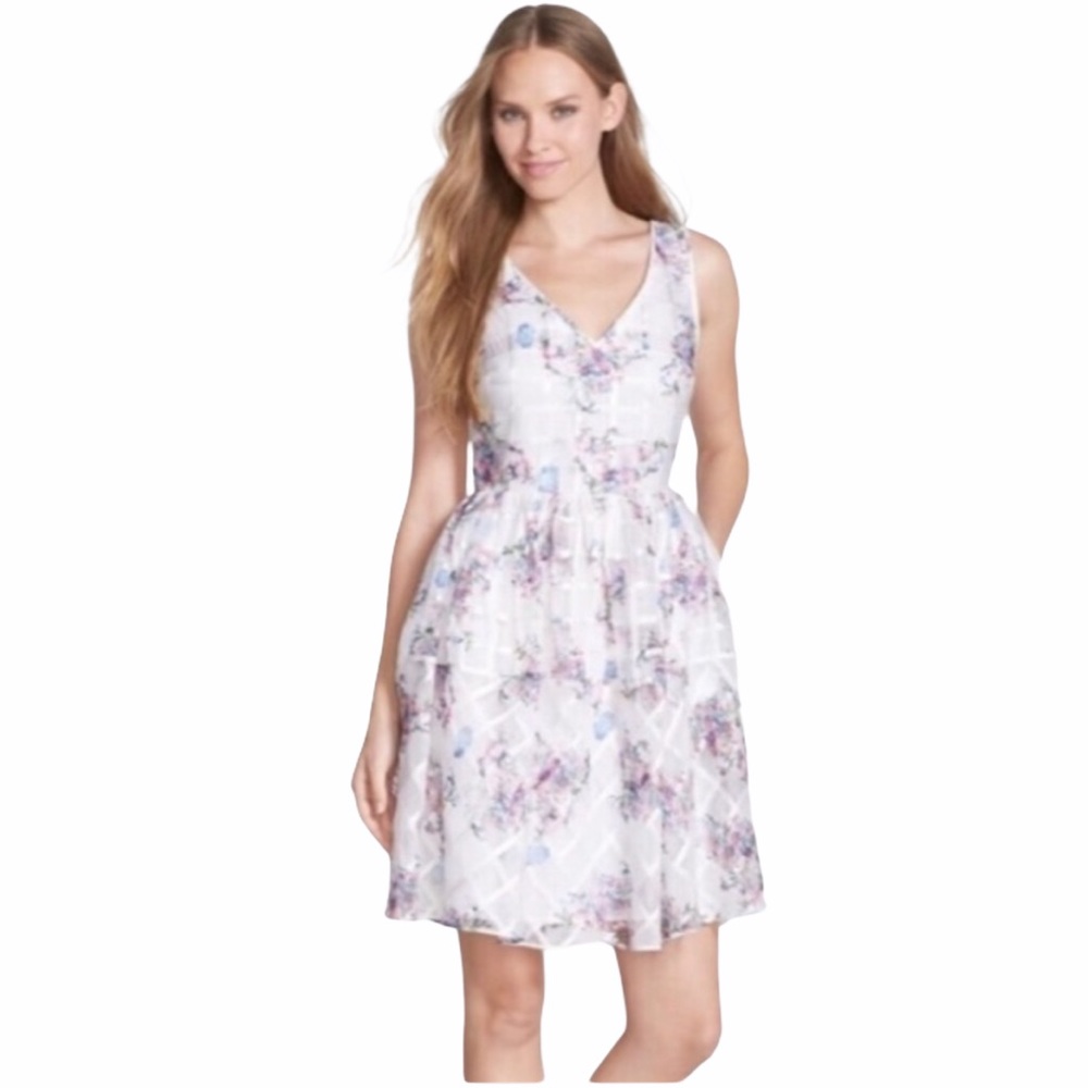 Anthropologie Maeve White Peony Garden Dress NWT $228 Balletcore Pastels Size 6